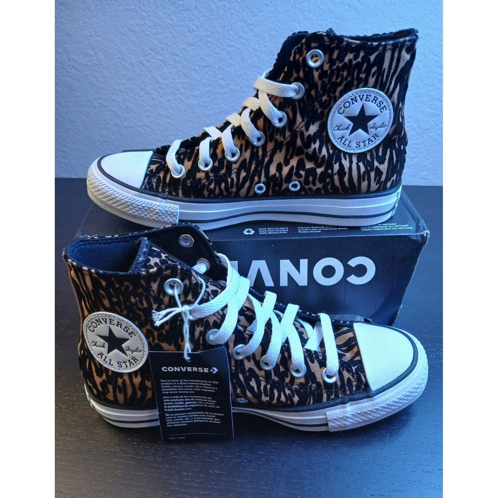 Converse Chuck Taylor All Star Hi Leopard Print Sneakers A17948F Mens 5 Womens 7